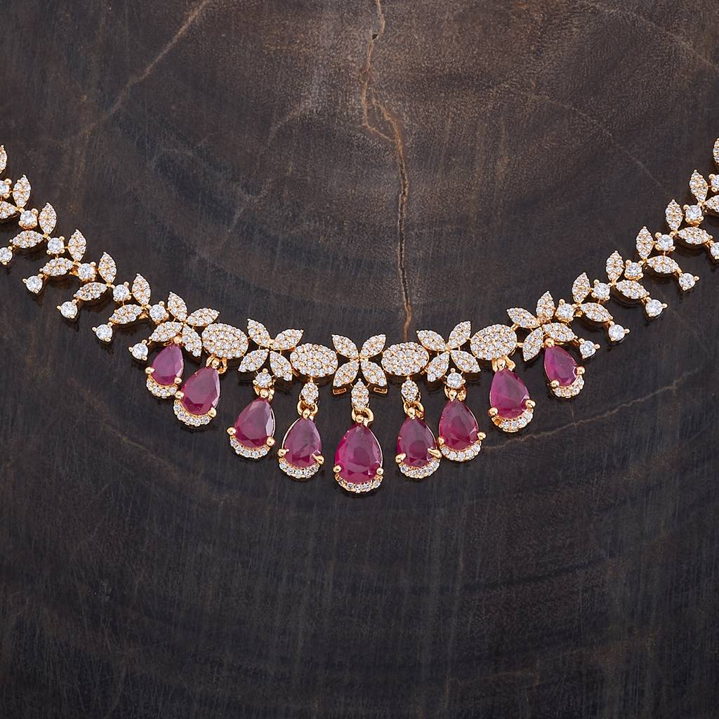Kushal'S Fashion Jewellery Gold-Plated Party Wear Zircon Necklace-176302 : 422388
