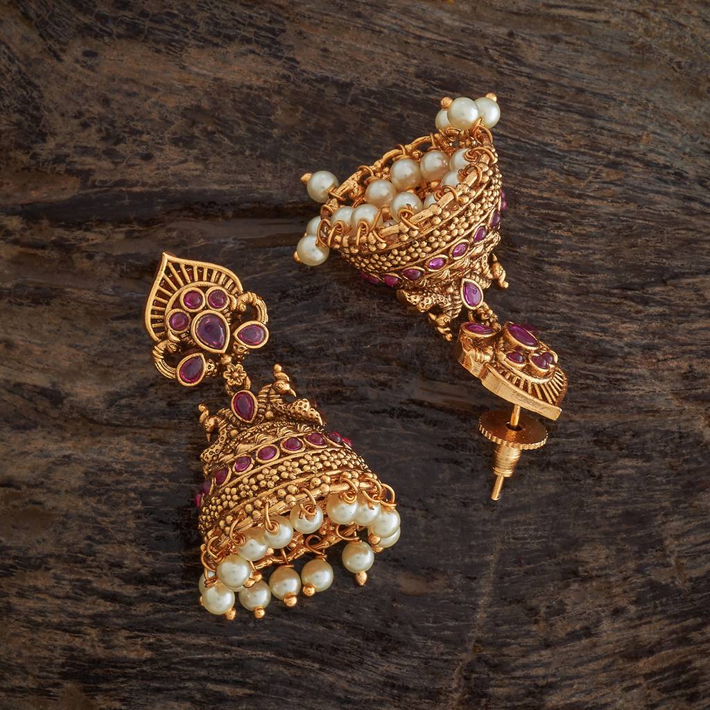 Kushal'S Fashion Jewellery Dome Shaped Jhumkas Earrings-181462 : 433586