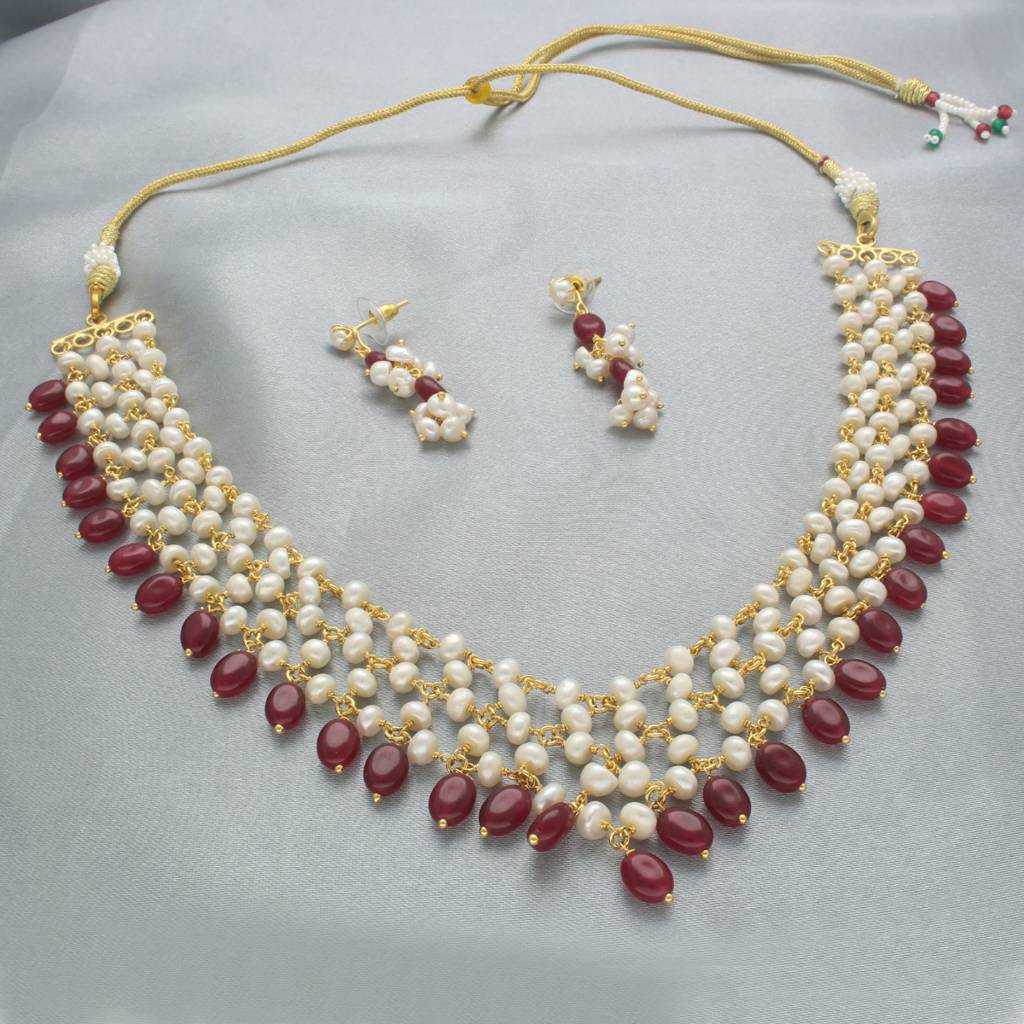 Odika 1 Line Pearl Necklace : JPAPL-23-19