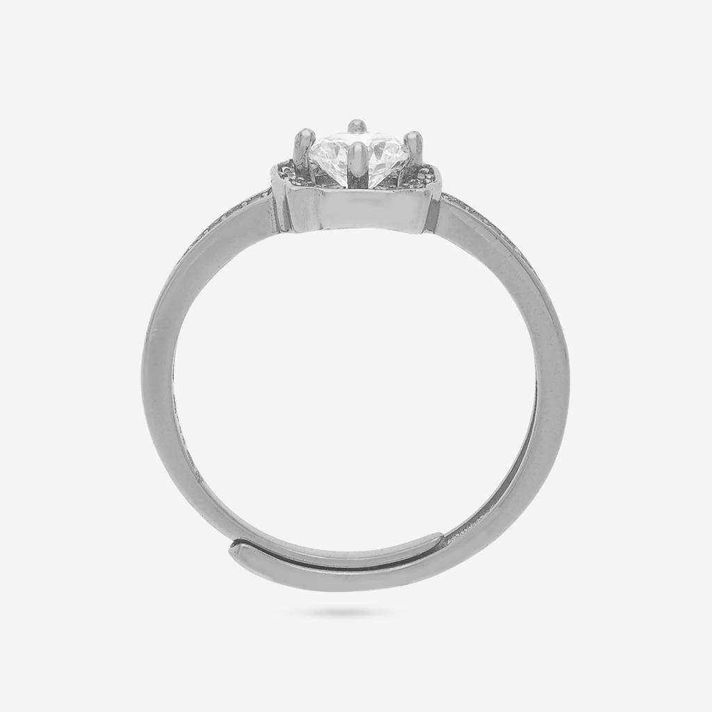 Rhodium-Plated Party 92.5 Sterling Silver Finger Ring -458215 : 458215