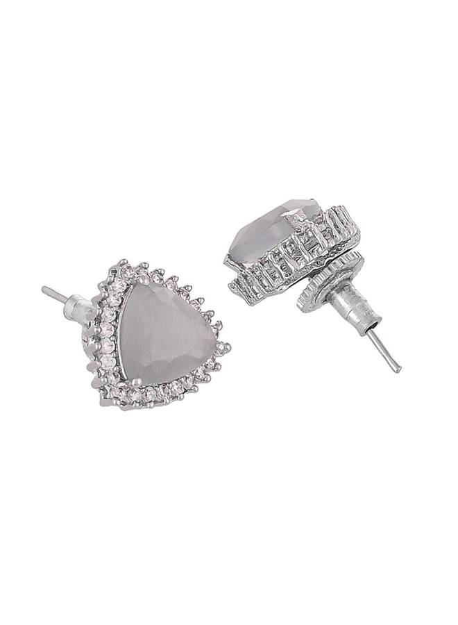 Majestic Silver Toned Pendant Set : 8905124443455