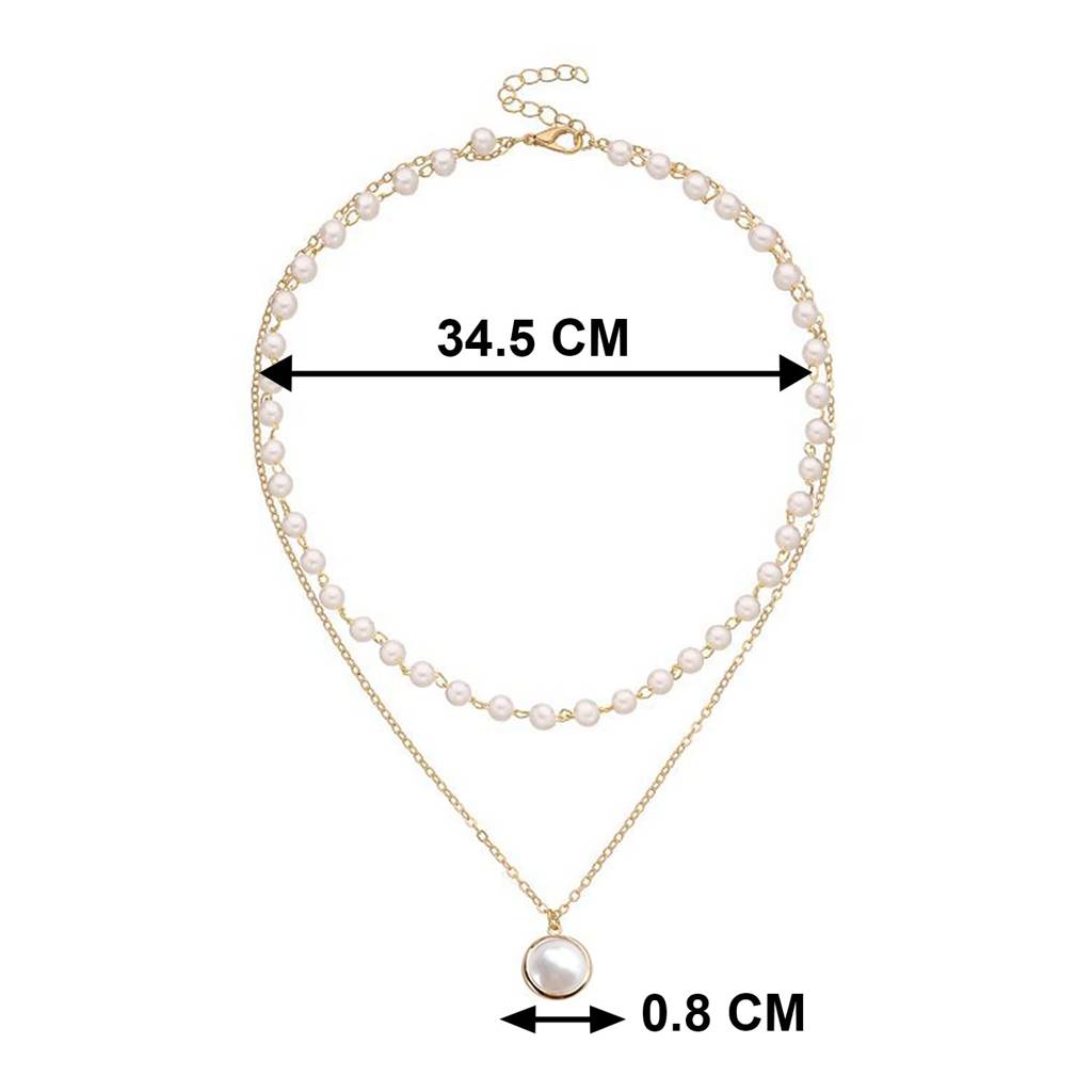 Rose Gold Plated Pearl Pendant Necklace Chain Fashion Stylish Design Jewellery Gift For Women : PX9N58