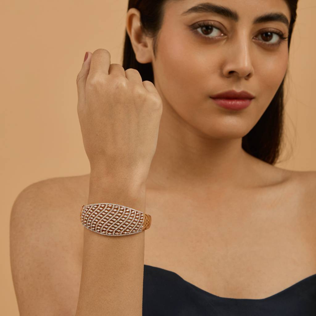 White Gold-Plated Party  Zircon Kada-433807 : 433807