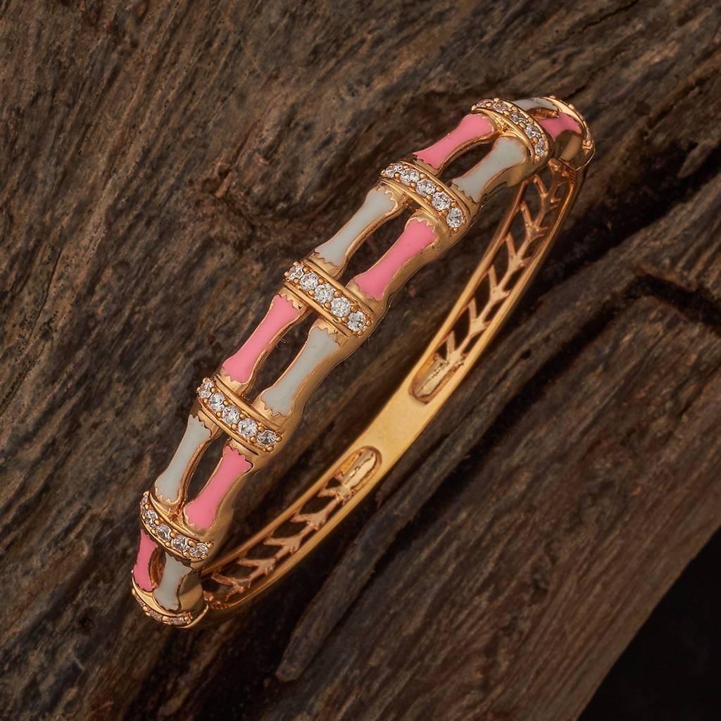 Kushal'S Fashion Jewellery  Gold-Plated Party Zircon Kada-182277 : 445593