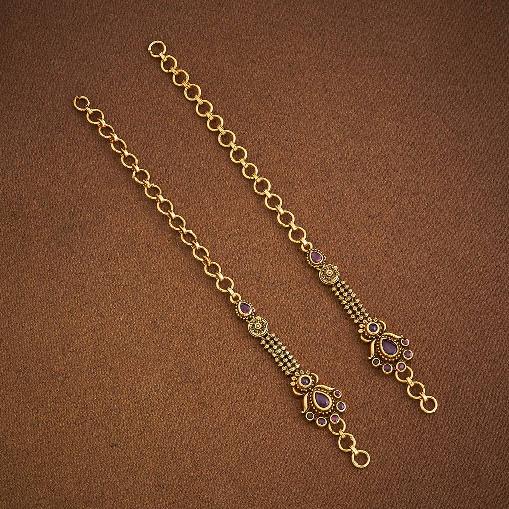 Kushal'S Fashion Jewellery Ruby Gold-Plated Ethnic Antique Kanakti Matil Earring -176724 : 423792