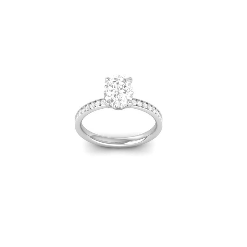 Oval Moissanite Wedding Ring In 14K Yellow Gold Plated Sterling Silver : TGDR-635-R-6
