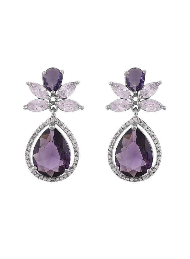 Sparkling Elegance Regal Purple Majesty Earrings : 8905124529326