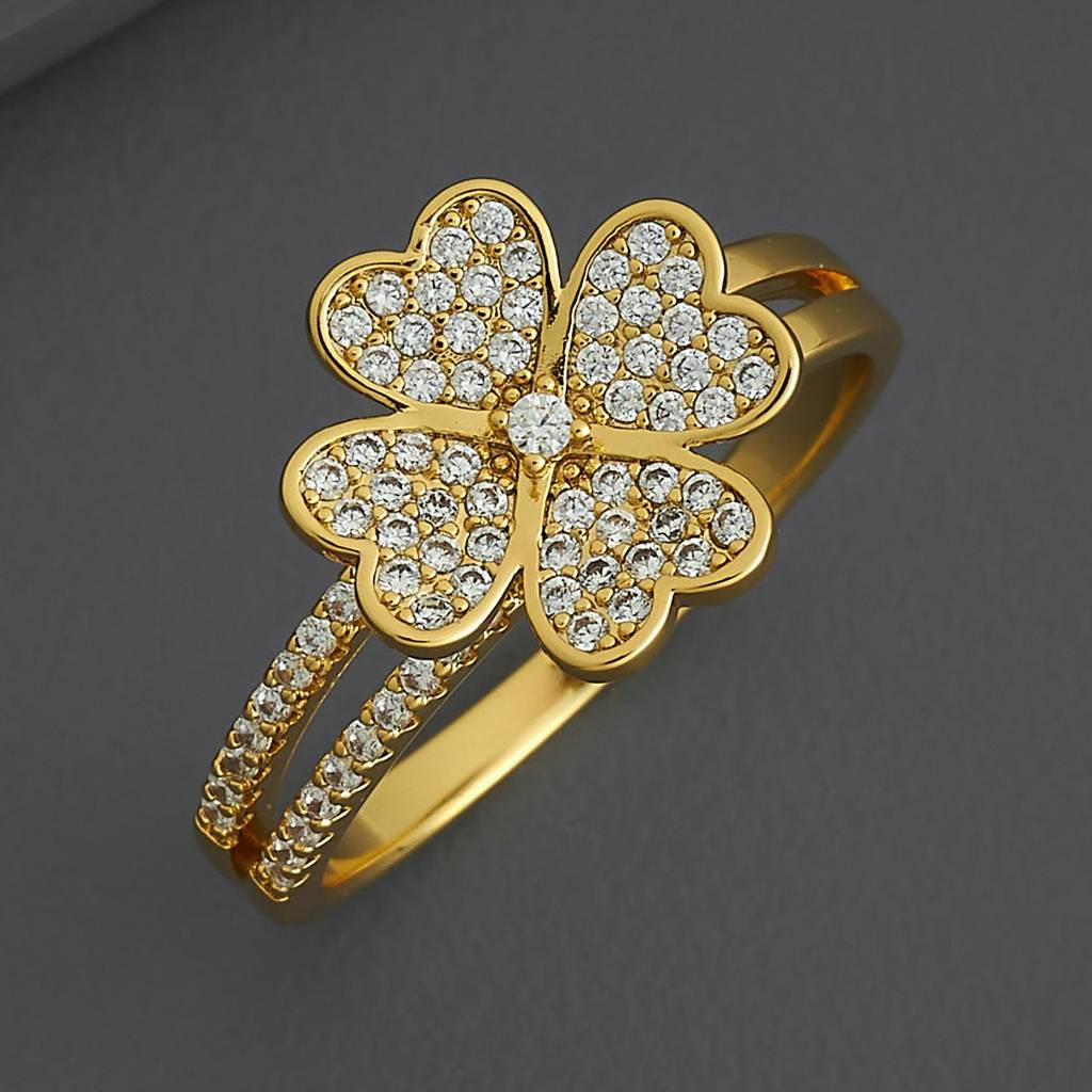 Kushal'S Fashion Jewellery White Gold-Plated Party Trendy Zircon Finger Ring-186802 : 445315