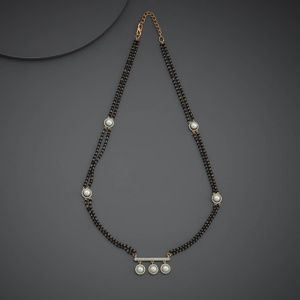 Kushal'S Fashion Jewellery  Rhodium-Plated Party Zircon Mangalsutra-181199 : 433288