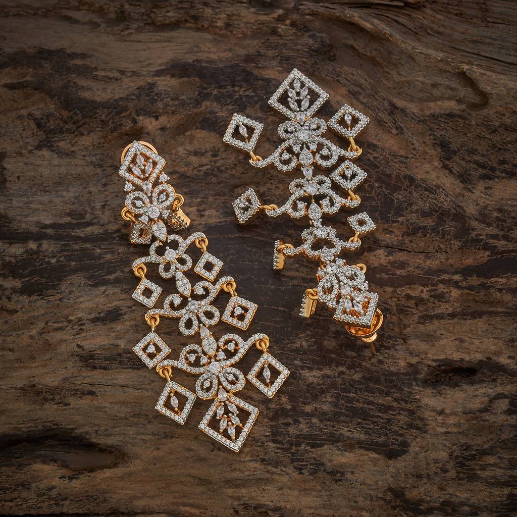 White Gold-Plated Party Zircon Drops-442687 : 442687