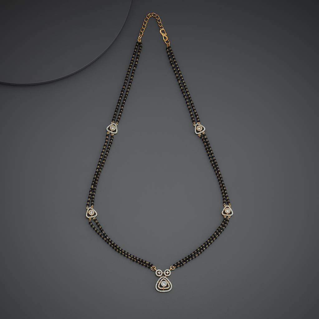 Kushal'S Fashion Jewellery White Rhodium-Plated Party Zircon Mangalsutra -433283 : 433283