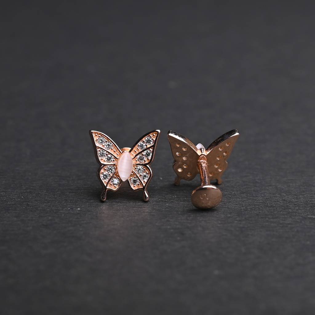 Blush Butterfly Shine Studs : SKU1017