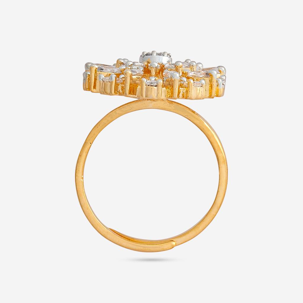 White Plated Party  Zircon Finger Ring-442724 : 442724