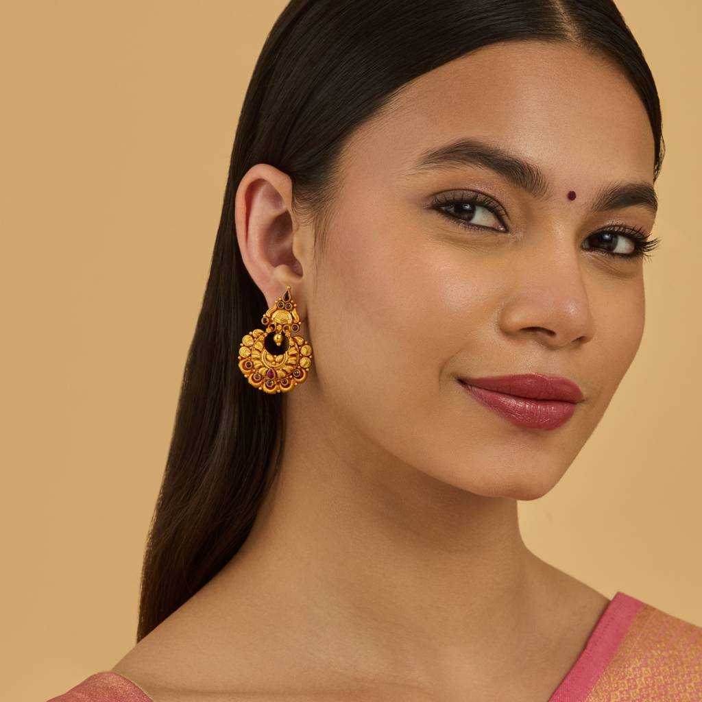 Kushal'S Fashion Jewellery Spherical Chandbalis Earrings-435230 : 435230