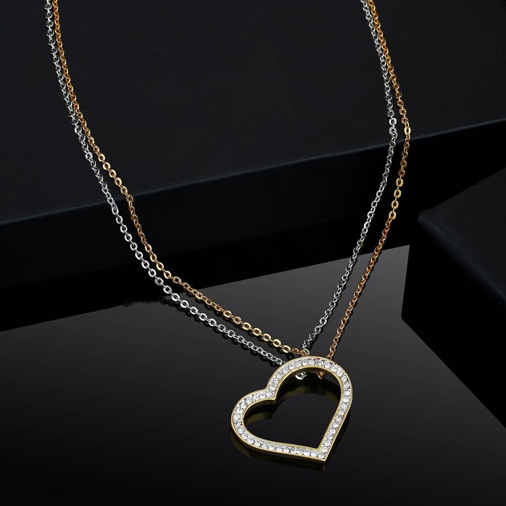 Estele Gold & Rhodium Plated Lovely Heart Designer Pendant For Women : 355PENDANT