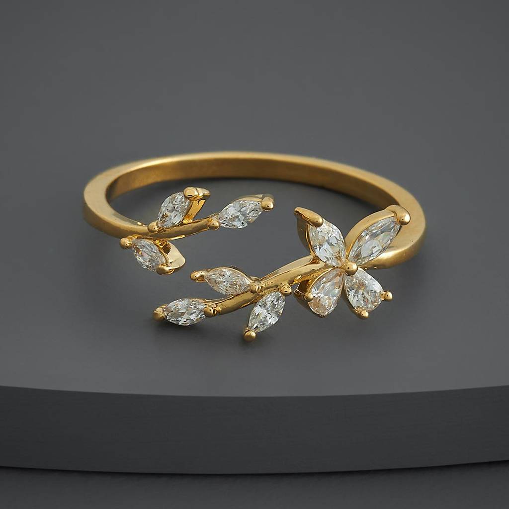 Kushal'S Fashion Jewellery White Gold-Plated Party Trendy Zircon Finger Ring-186813 : 445378