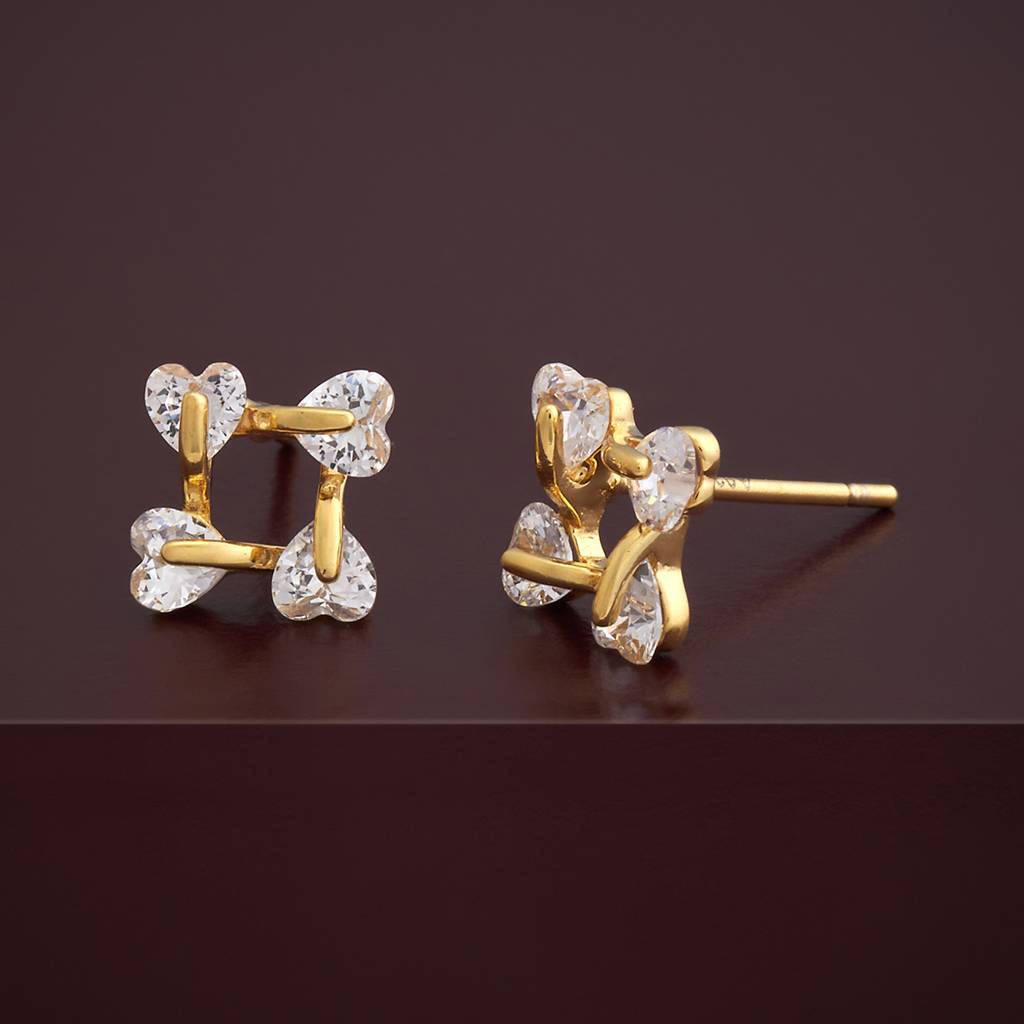 Kushal'S Fashion Jewellery Plated Zircon 92.5 Sterling Silver Studs-183076 : 437114