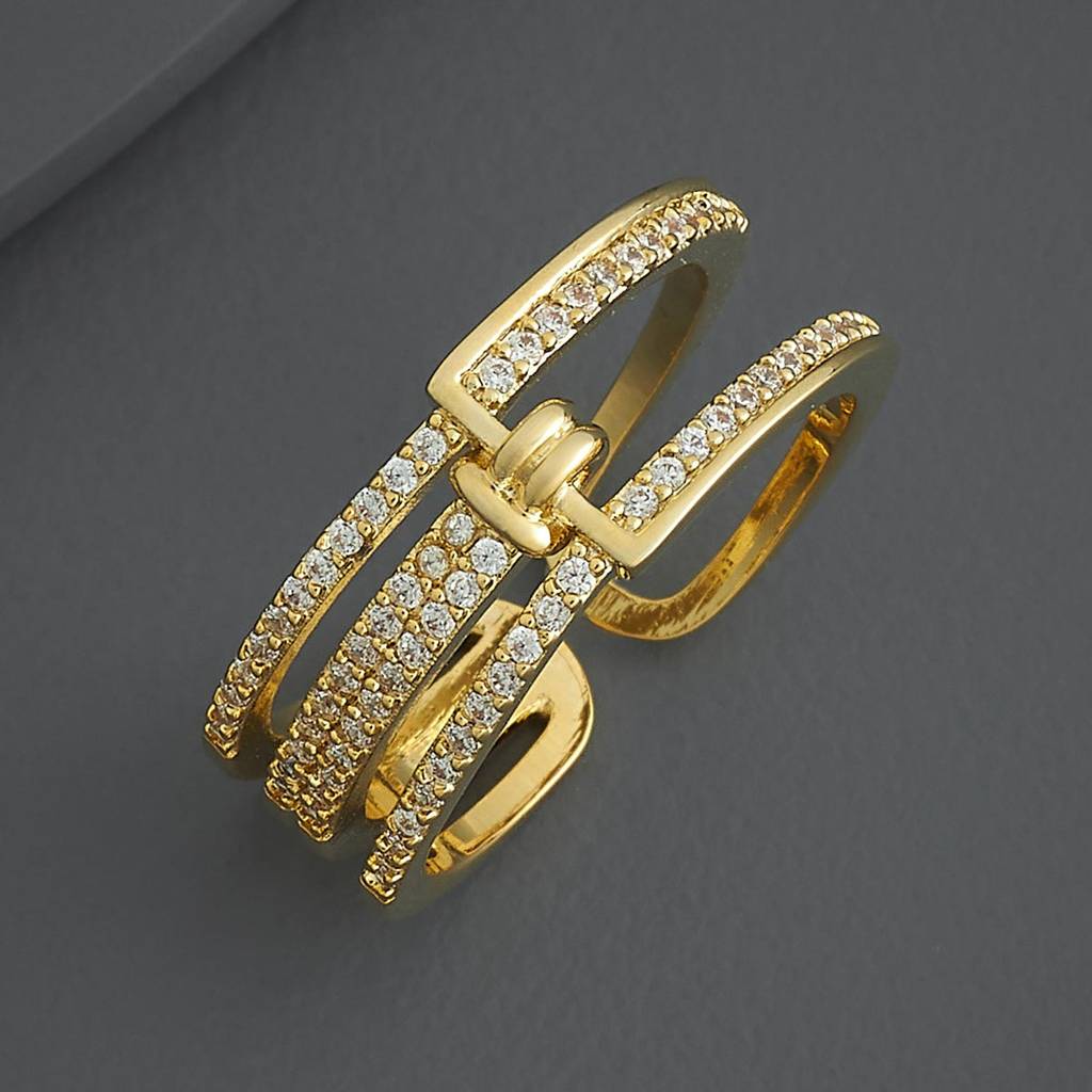 Kushal'S Fashion Jewellery White Gold-Plated Party Trendy Zircon Finger Ring-186755 : 445268