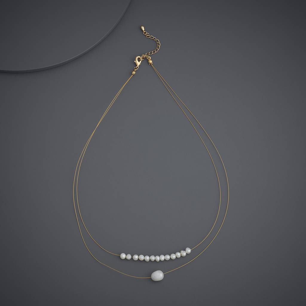 Pearl Gold-Plated Party Trendy Necklace-430686 : 430686