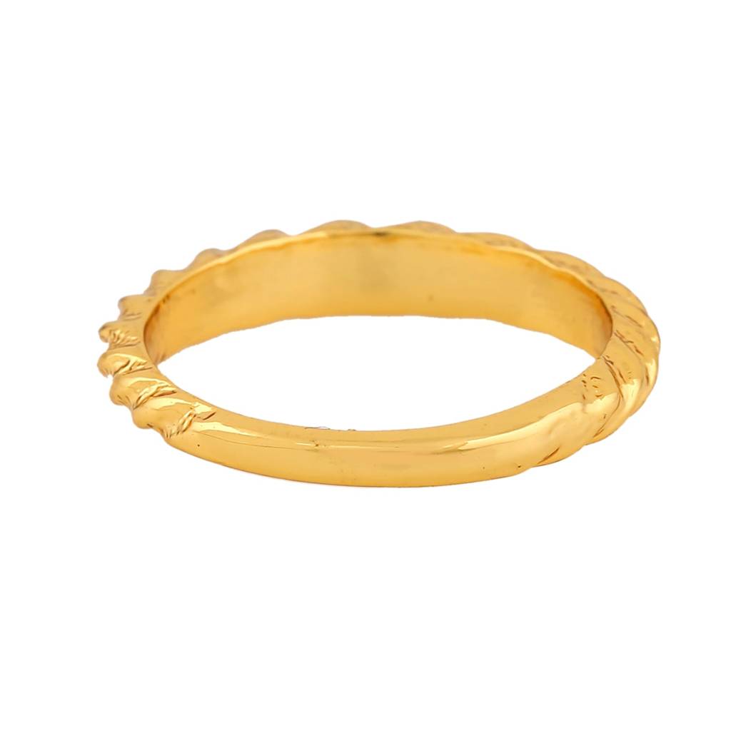 Estele Gold Plated Twisted Textured Finger Ring For Women : 168RING