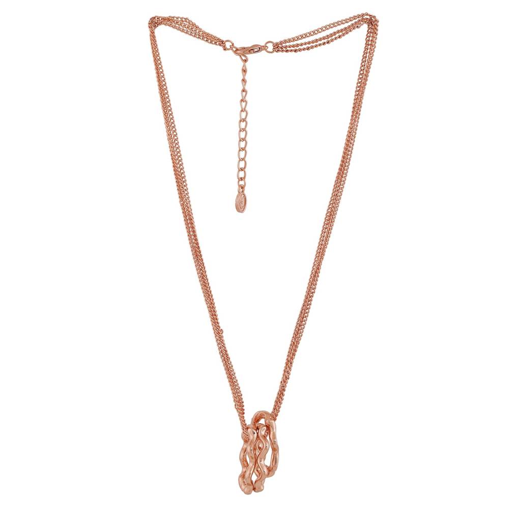 Estele Rosegold Plated Floral Designer Pendant For Women : 411-RGPENDANT