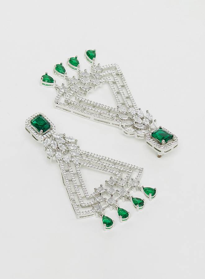 Cz Elegance Cocktail Dangler Earrings : 8905124459739