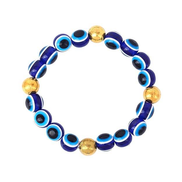Fashion Evil Eye Bracelet For Men & Women: Stylish & Flexible Blue Eye Good Luck Charm Bracelet-Spiritual : OSAK001-IGBLBR