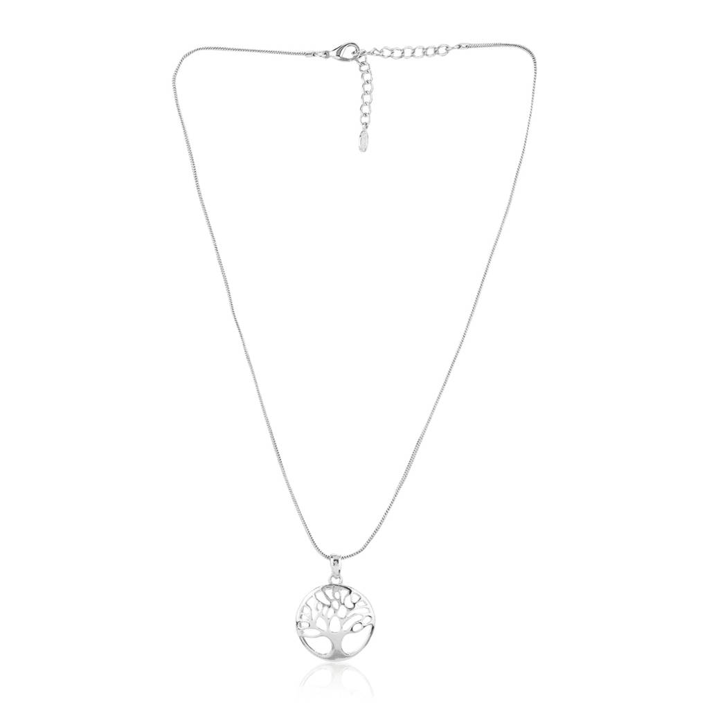 Estele Rhodium Plated Tree Of Life Designer Pendant Set For Women : 889PENDANT