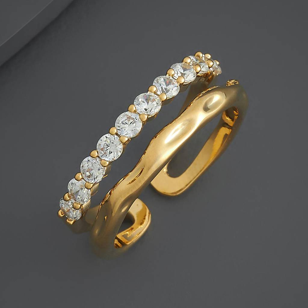 Kushal'S Fashion Jewellery White Gold-Plated Party Trendy Zircon Finger Ring-186822 : 445396