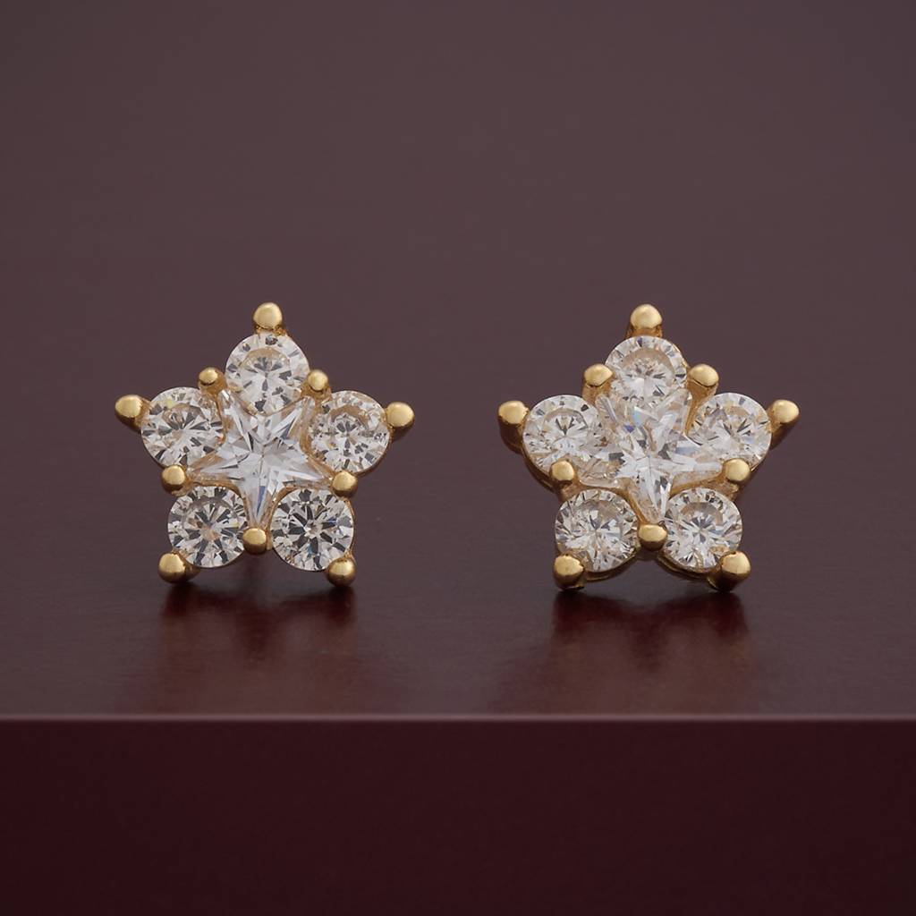 Kushal'S Fashion Jewellery Plated Zircon 92.5 Sterling Silver Studs-183197 : 437475