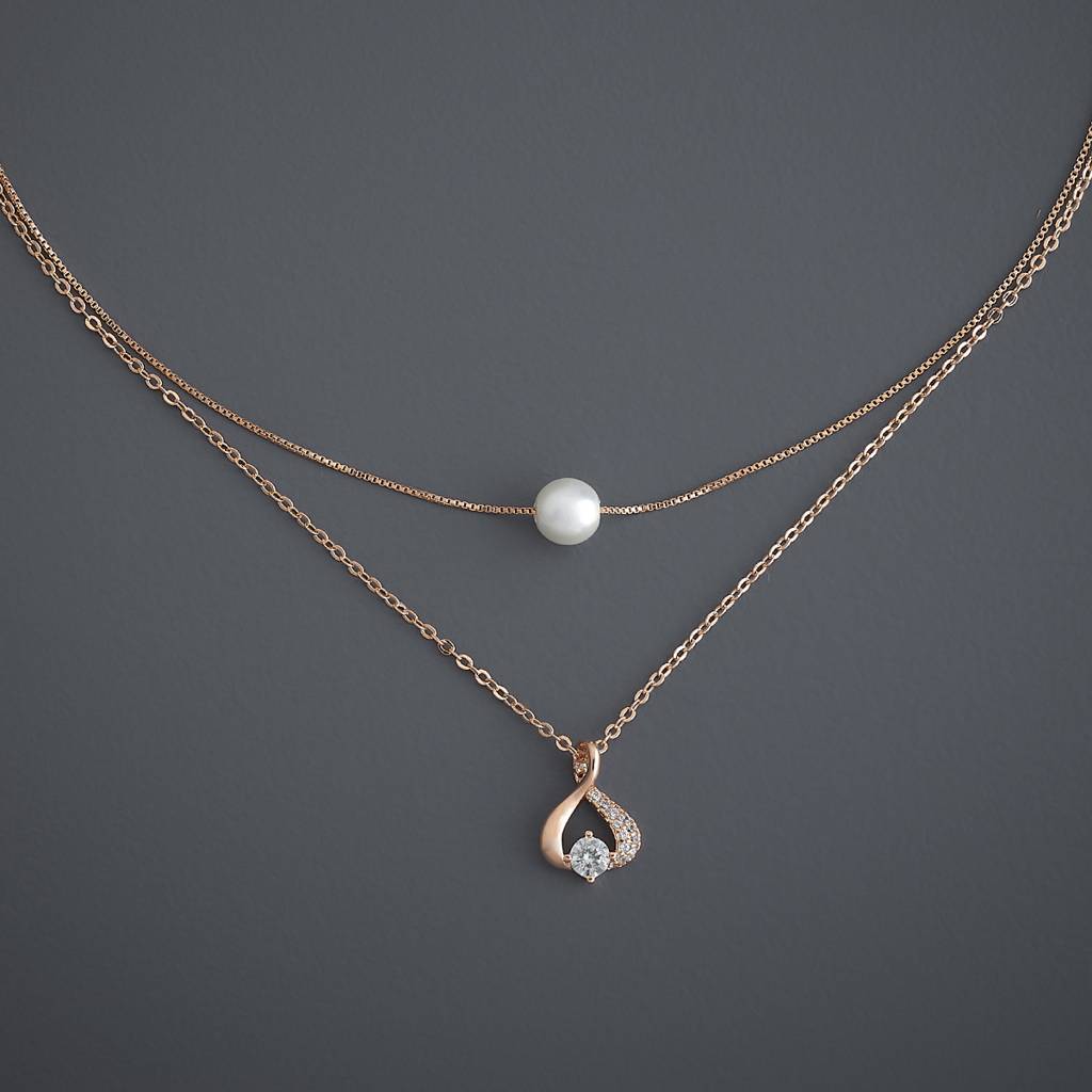 Kushal'S Fashion Jewellery Pearl  Party Trendy Pendant Chain Necklace-185845 : 443236