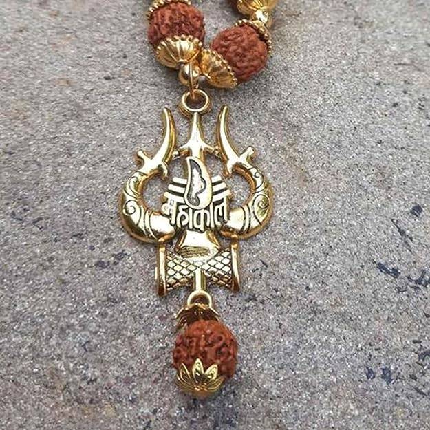 Mahakal Trishul Damru Pendant With Rudraksha Mala Devotional