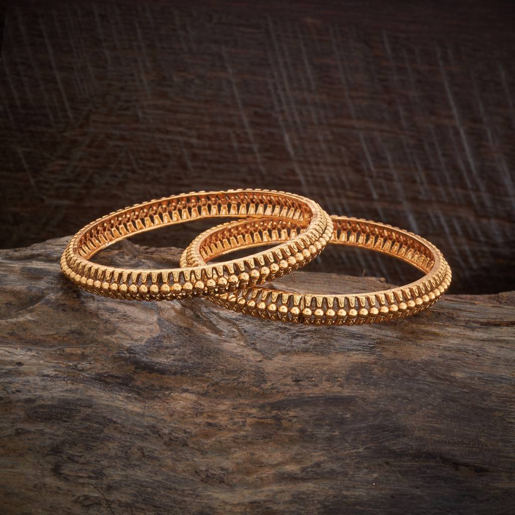 Kushal'S Fashion Jewellery Gold-Plated Festive Antique Bangle-176365 : 422651