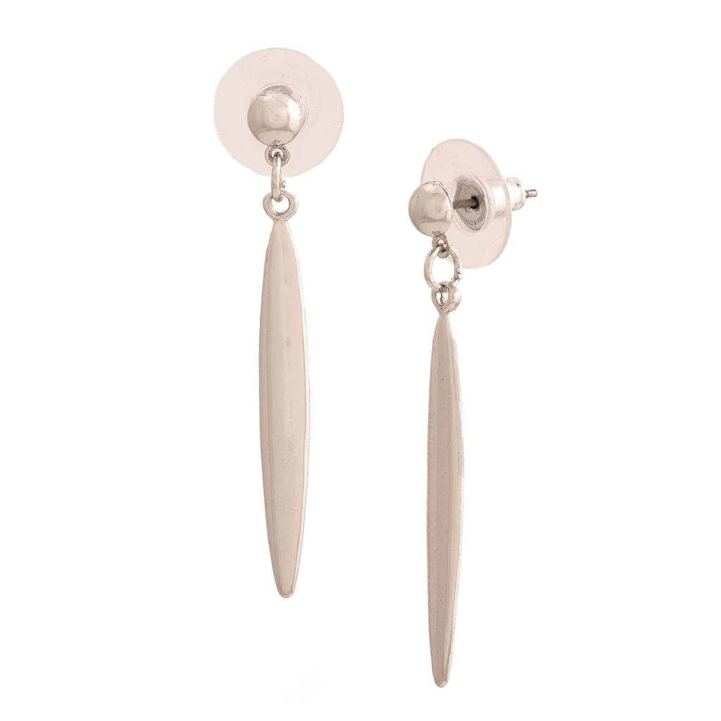 Estele Rhodium Plated Cone Designer Dangle Earrings For Women : 329705ER