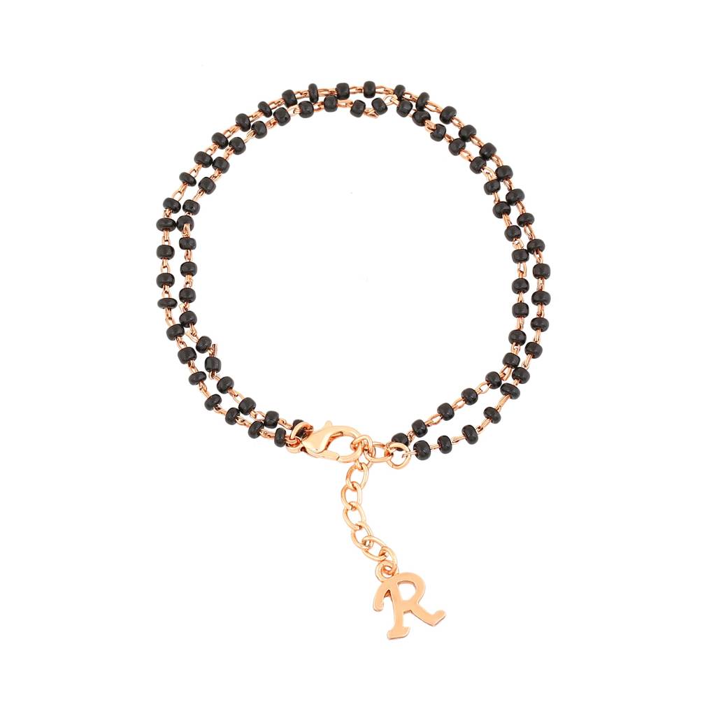 Estele Plated Classic Alphabet 'R' Mangalsutra Bracelet For Women : 101935-RGBR
