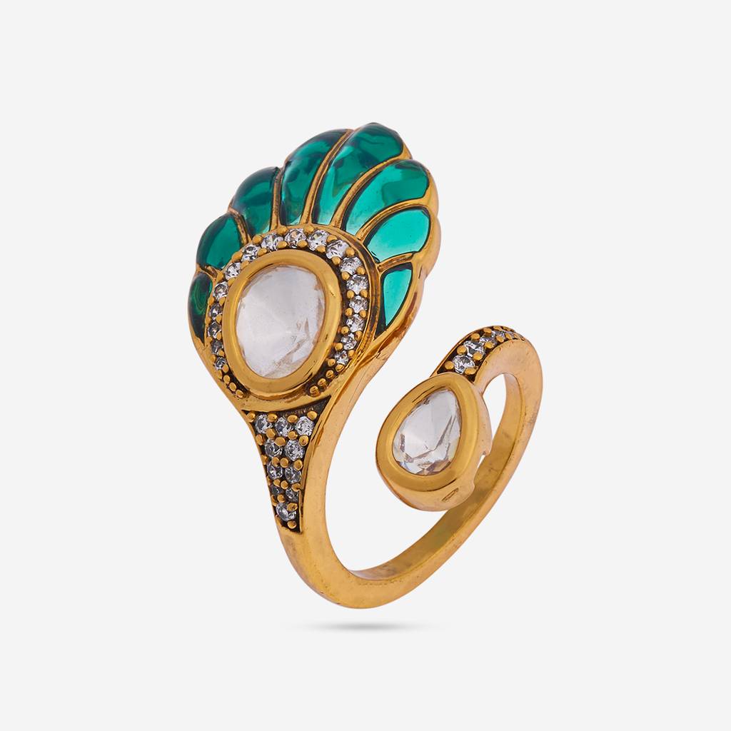 Ethnic Kundan Finger Ring-182234 : 435317
