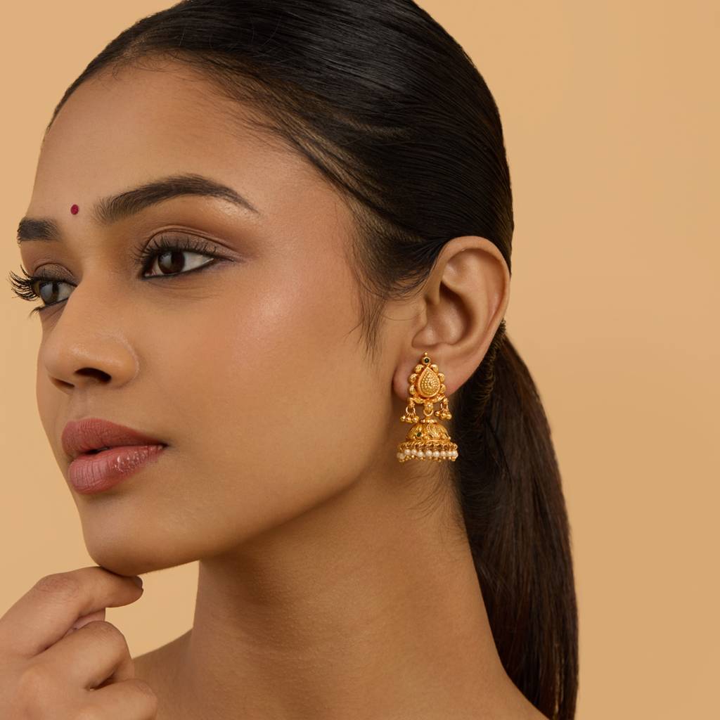 Kushal'S Fashion Jewellery Dome Shaped Jhumkas Earrings-174354 : 418206