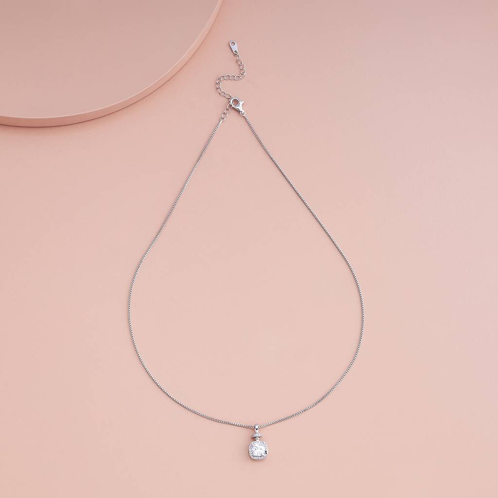 Kushal'S Fashion Jewellery White Rhodium-Plated Party Zircon Trendy Pendants-184937 : 441532