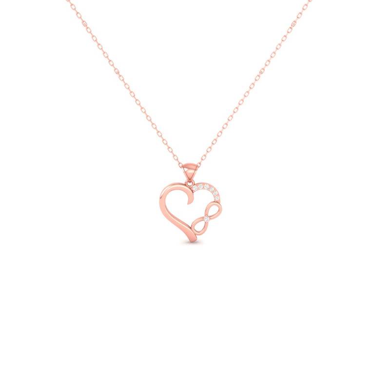 Infinity Heart Moissanite Necklace : TGDP-294-Y