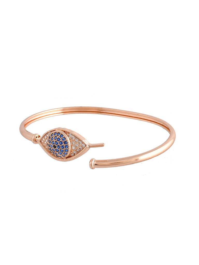 Sparkling Elegance Round Cut Blue And White Cz Evil Eye Adjustable Bracelet : 8905124504378