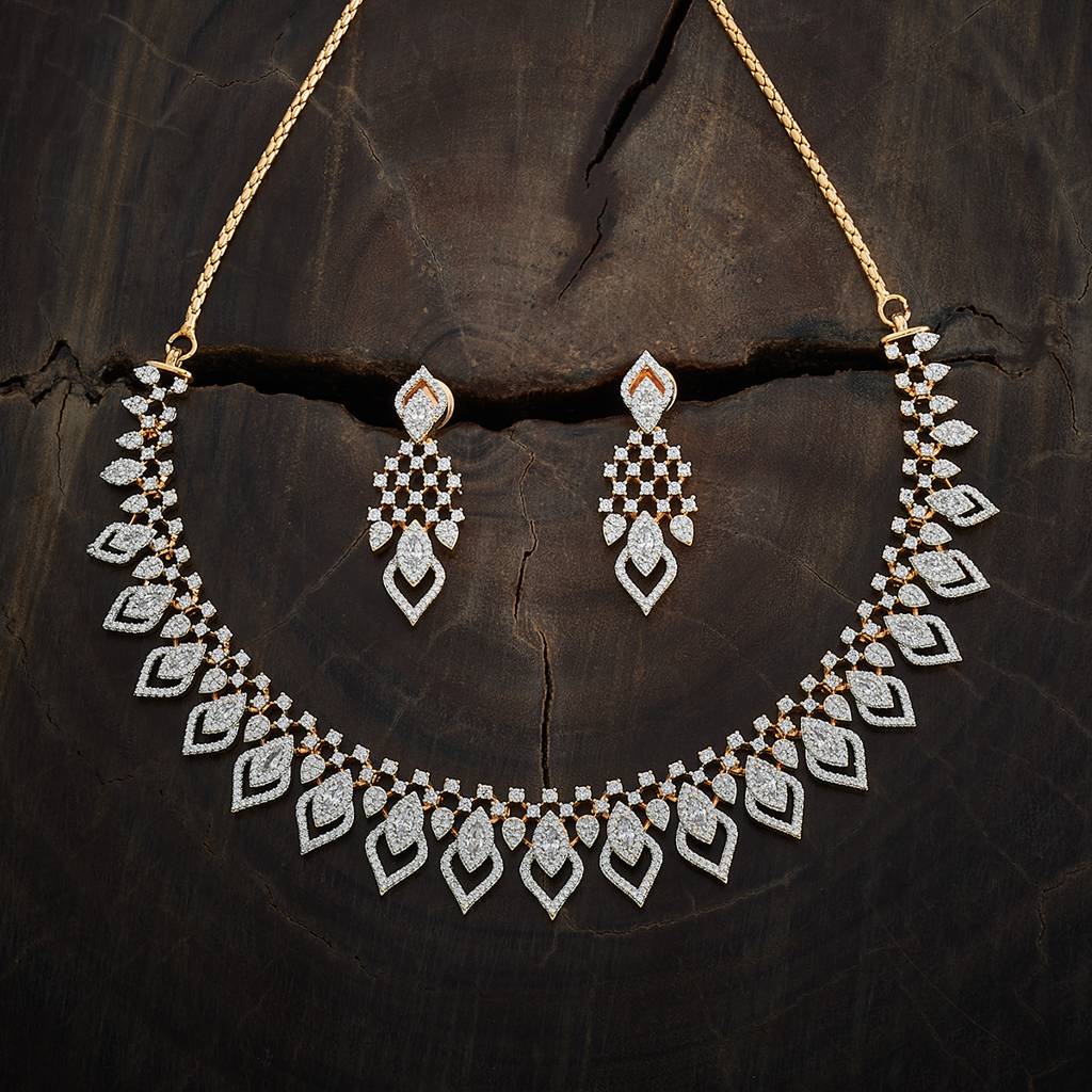 Kushal'S Fashion Jewellery Zircon Necklace -170173 : 409540