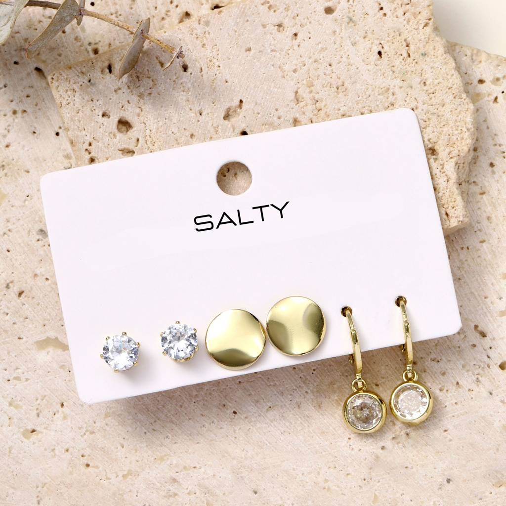 Celestia Moondrop Magic Earring Set Of 3 : EC34540-G