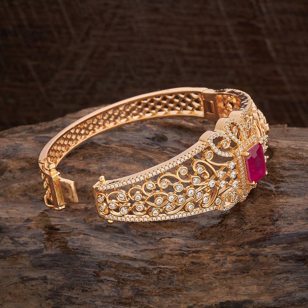 Kushal'S Fashion Jewellery Gold-Plated Party Zircon Kada-180278 : 430854