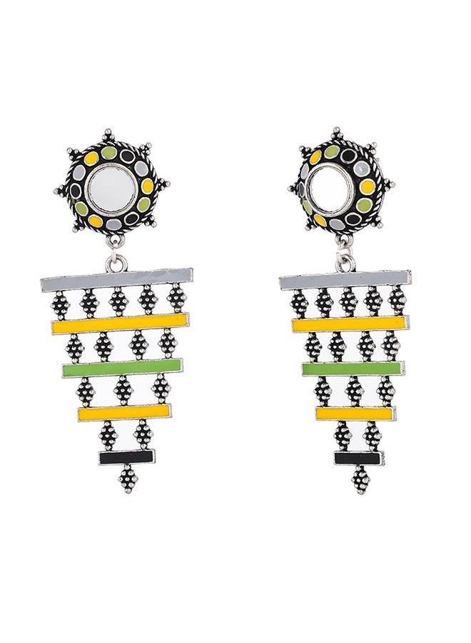 Folklore Layered Mandala Pattern Earrings : 8905124477443