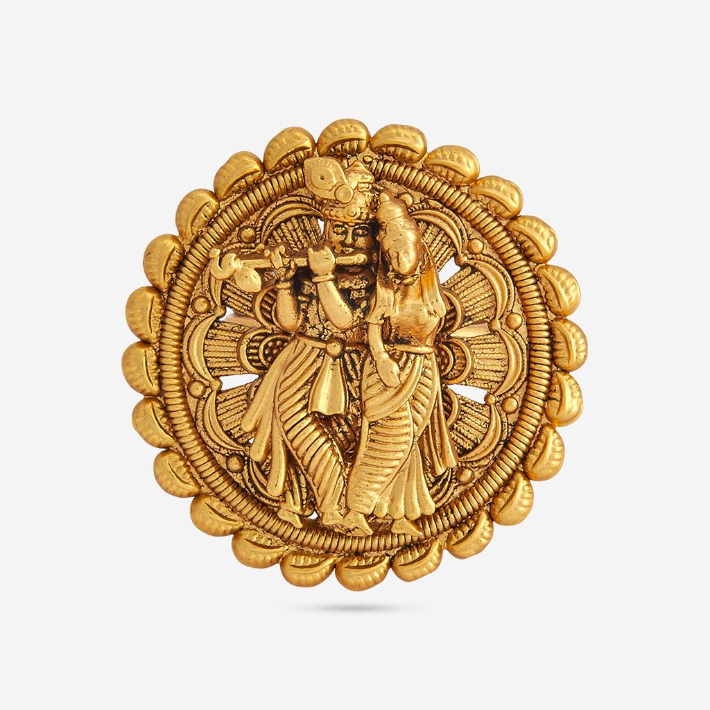 Gold Gold-Plated Ethnic Antique Finger Ring-447884 : 447884