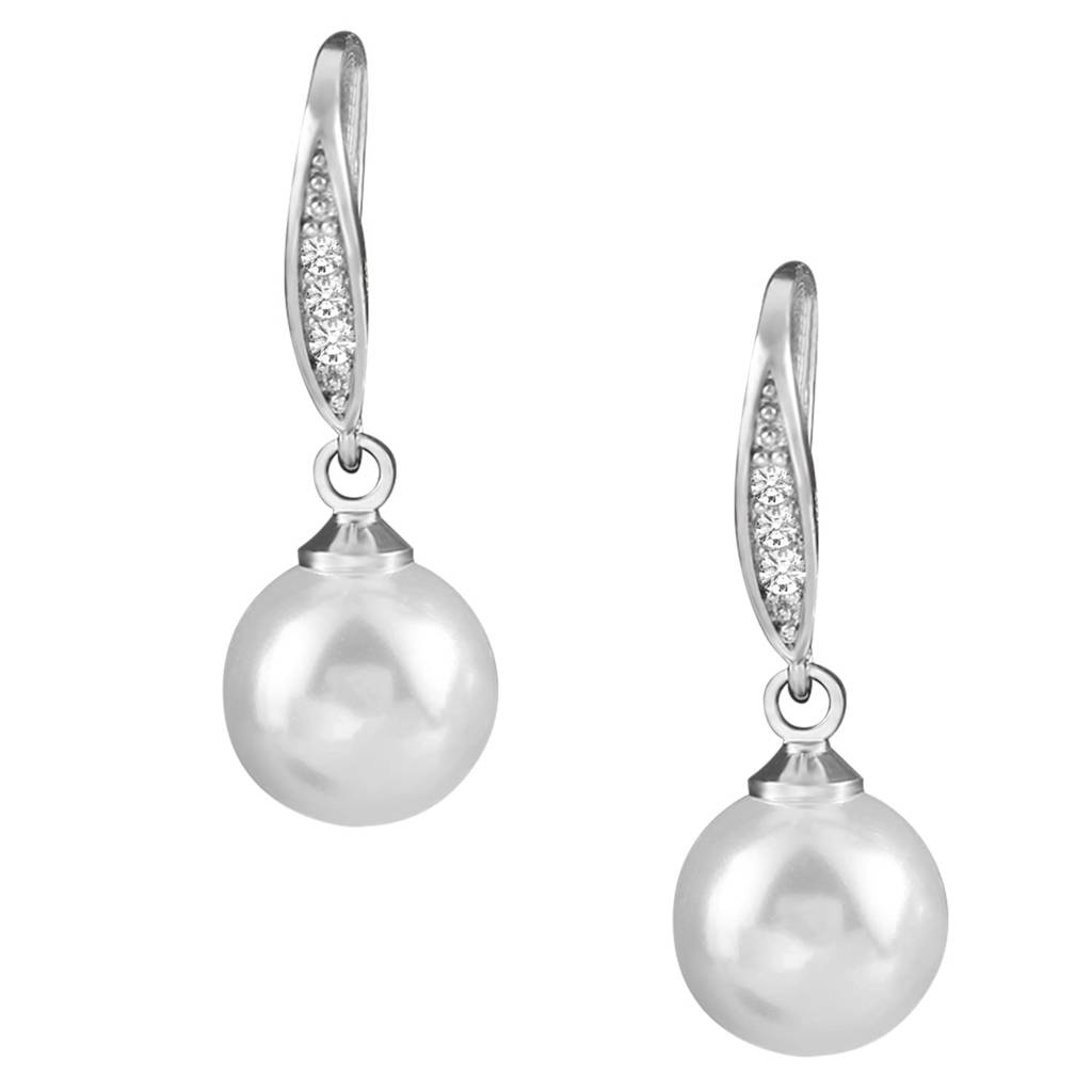 Pearl Studded Silver Plated Drop Earrings Fashion Stylish Jewellry Gift For Girls & Women (Px8E136) : PX8E136