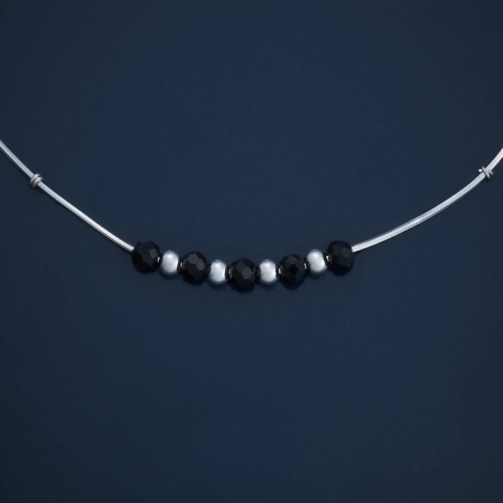 Kushal'S Fashion Jewellery Black Rhodium-Plated Party 92.5 Sterling Silver Anklet-180708 : 431890