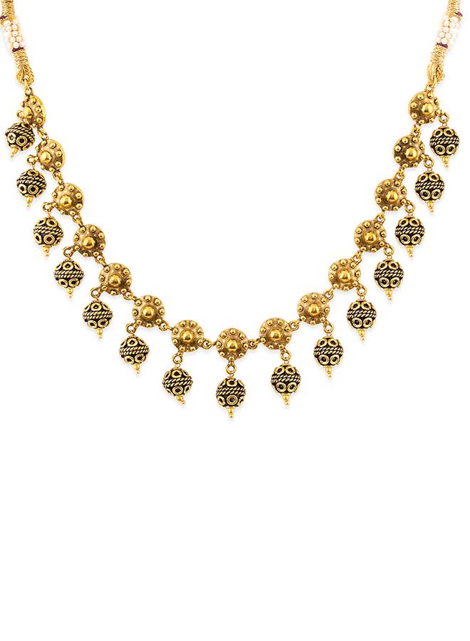 Rava Ball Ball Drop Choker Necklace : 8905124135916