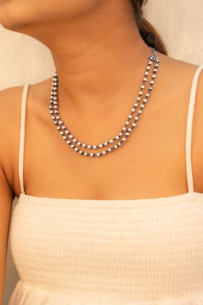 Tattva Two Layered Ball Chain Necklace : SN84544