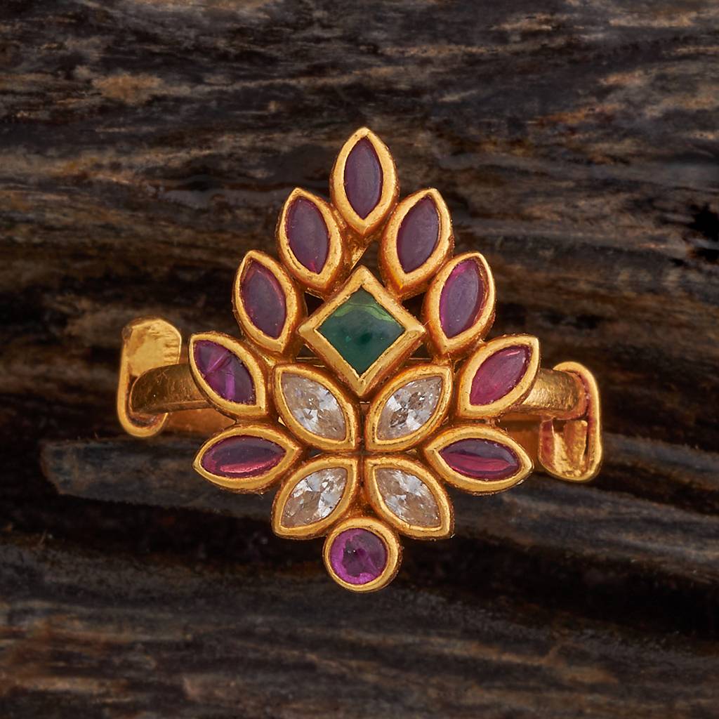 Kushal'S Fashion Jewellery Gold Plated Artificial Stones Studded Finger Ring-178157 : 426734